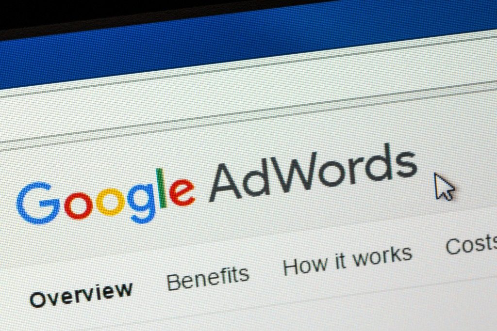Google adwords on screen