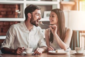 couple in a cafe