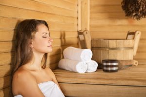 woman in sauna